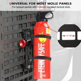 Molle Panel Fire Extinguisher Mount - Tactical Car Quick Release Fire Extinguisher Molle Panel Accessories Mounting Bracket Kits Fits 1-2 in Slots Holes for Trucks Vehicles Gear Molle Accessories