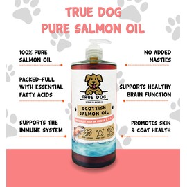 True Dog True Dog 100% Pure Scottish Salmon Oil 500ml | Salmon Oil for Dogs & Cats, Omega 3, 6 & 9, Skin and Coat Health, Joint & Mobility Support