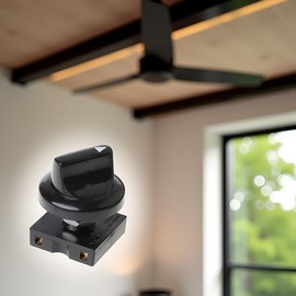 Black Fan Rotary Switch 4 Position 3 Speed Selector Switch Governor with Button Fan Speed Governor Fan Isolator Switch and Professional Ceiling Fan Wall Controls