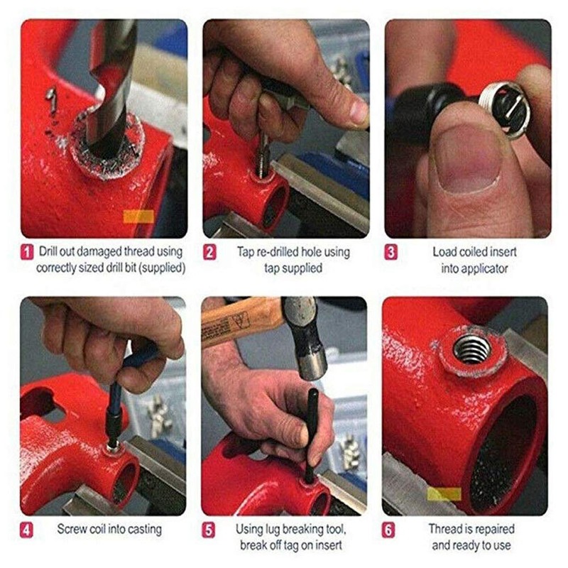 25Pcs M4 Thread Repair Insert Kit Helicoil Thread Repair Kit