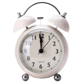 Aristal Alarm Clock, Antique Quiet Design, Analog Table Clock, Loud Bell, Classic Design, Interior (White)