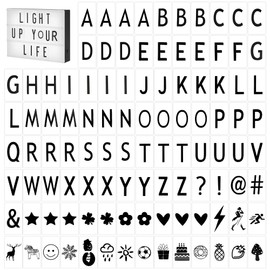 CYNNXIA CYNNXIA 85 PCS Cinema Light Box Letters 65x35mm LED Light Box Replacement Letters Black Light up Board Letters, Symbols for A3 A4 A5 Message Board Decoration (LED Light Box is NOT Included)