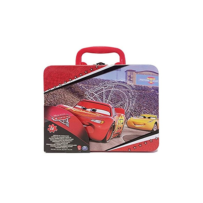 Cardinal – 6035603 Large Metal Case 3 Cars 2 Puzzles
