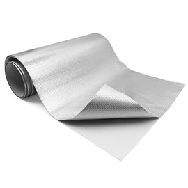 Aggsound 11.8'' X 118.1'' Aluminized Heat Shield Tape, Fiberglass Insulation Thermal Barrier Self Adhesive Backed Blanket Mat Reflective Material High Temp Protection