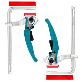 2 Pack Track Saw Clamps Compatible with Festool, Quick Release Ratchet Track Saw Guide Rail Clamp for Woodworking, T-Track Wood Clamps for MFT Table & Guide Rail System