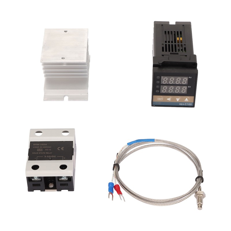 PID Temperature Controller Set K Type Thermocouple Heat Sink Relay
