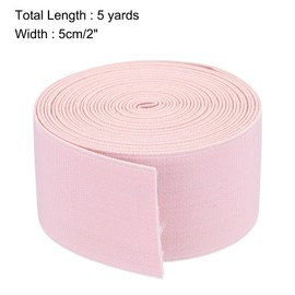 MECCANIXITY Elastic Bands for Sewing 2"(5cm) 5 Yard Pink Knit Elastic Spool High Elasticity for Wigs, Waistband, Pants