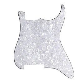 Guitar Anatomy Stratocaster Blank Pickguard - Custom Screw and Pickup Layout DIY USA MEX - White Pearl