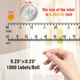 PARLAIM Dot Stickers 1/4 Inch Permanent Color Coding Sticker Label, 1000 PCS Small Round Circle Sticker Dots Labels per Dispenser Box, Orange