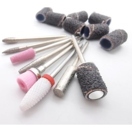 AOLONOVO 8 Stück Keramik Nagelfräser Bits Professioneller Nagelfräser Aufsätzeaus Entfernen Gel Acryl Nagelhaut Diamant Nagelbohrer für Maniküre Pediküre Home Verwenden Sie großes Geschenk