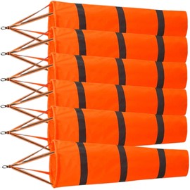 Leiasnow Streamer, 31.5 inches (80 cm), 6 Pieces, Wind Measurement, Wind Direction, Wind Velocity Meter, Wind Power, Wind Measurement, Reflective, Luminous (Orange & Gray, 31.5 inches (80 cm), 6 Pieces
