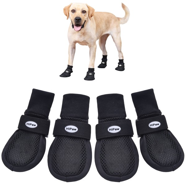 Hipaw Summer Breathable Dog Boots Nonslip Sole Paw Protector for Hardwood Floor