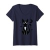Womens Gothic Witchy Black Cat with Moon Mystical Stars Night