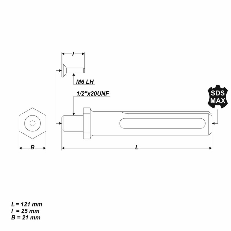 SDS Max Adapter for Drill Chuck Drill Bits with 1/2