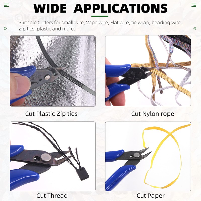 Keadic 12Pcs 5" Wire Cutters with Internal Spring and Soft