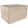 WooDeeDoo Rectangular Wooden Storage Box with Hinged Lid – 22