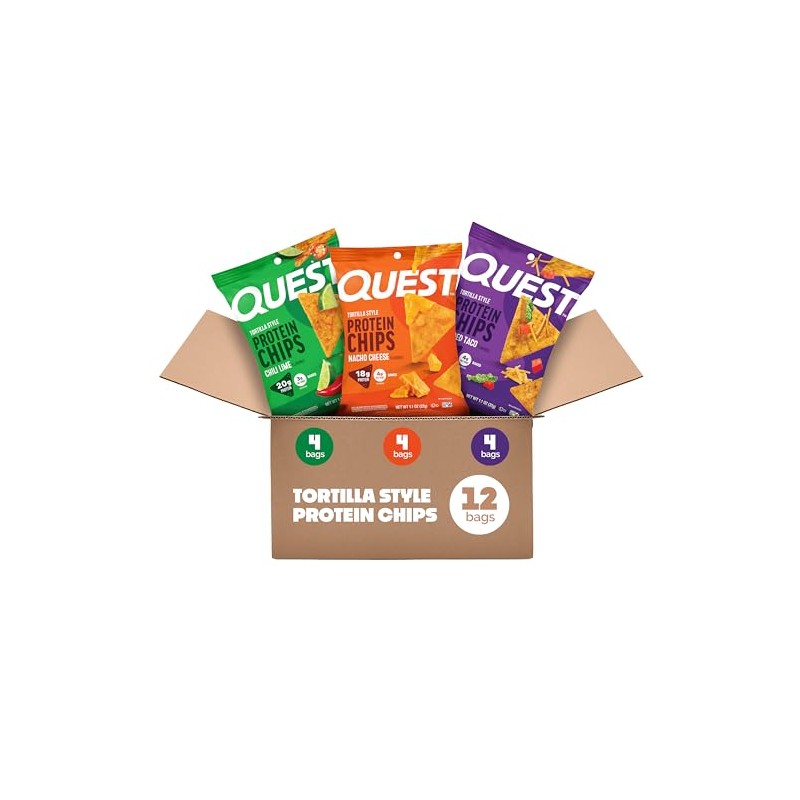 Quest Nutrition Tortilla Style Protein Chips Variety Pack, Chili Lime,