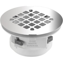Shower Drain Replacement – Genuine OEM WingTite – 10 Year Warranty – Made in USA – Chrome SD1000 – Installs from the Top – For Fiberglass/Plastic Showers – Fits 2" PVC/ABS – US Tech Support