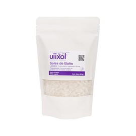Uiixol Aceites Esenciales - Sales de Baño para Tina con Sal Marina y Sal Epsom, Efecto Relajante y Aromaterapia, Aroma a Lavanda que Aumenta la Creatividad e Inspiración - 500g