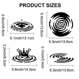 MAYJOYDIY Water Wave Stencils 30×30cm Water Drops Painting Stencils with Brush Water Swirl Theme Drawing Stencil for Fabric Wall Furniture Wood Canvas