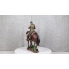 Western Cowboy in Solemn Prayer On Horse By Faded Cross
