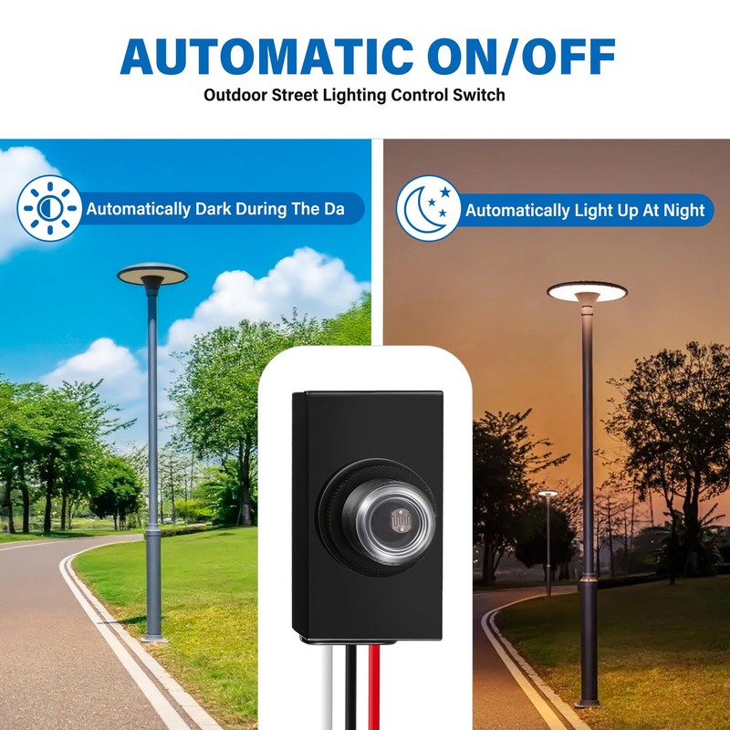 3 Pack Dusk to Dawn Sensor for Outdoor Lighting 120-277V
