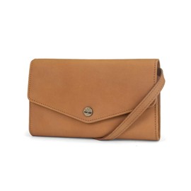 Timberland Women's RFID Leather Wallet Phone Bag with Detachable Crossbody Strap, Wheat (Nubuck), One Size
