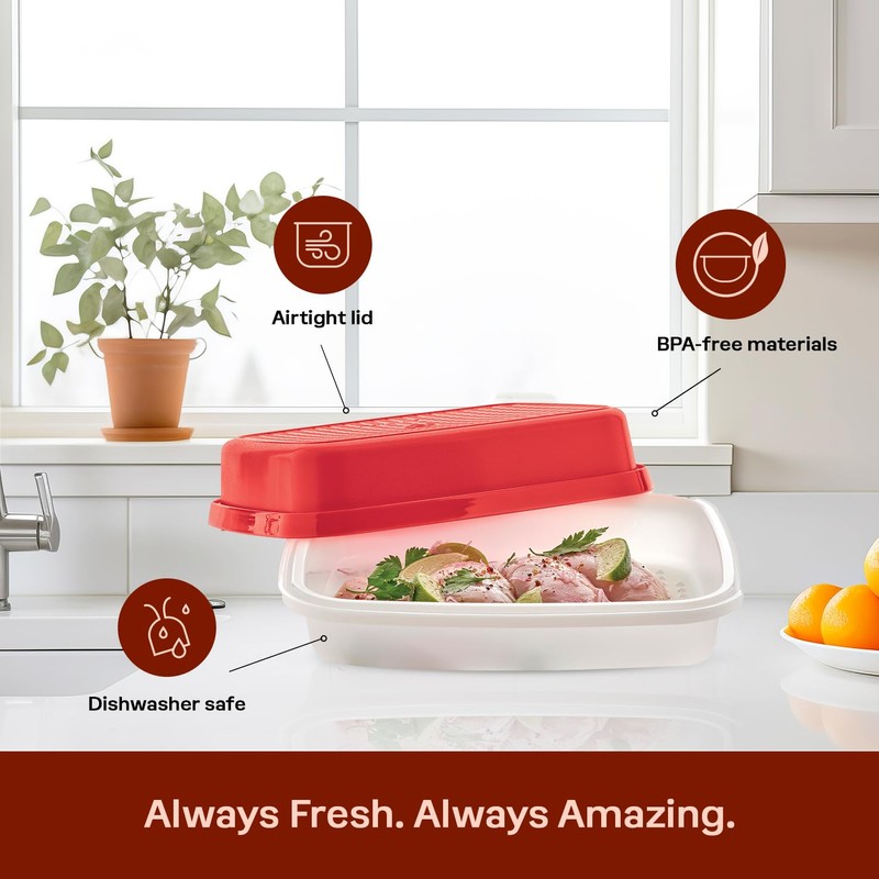 Tupperware Season-Serve Marinating Container, Dishwasher Safe and BPA Free Container