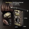 All-in-one Butane Torch Lighter with Cutter, Punch, Holder, Draw Enhancer
