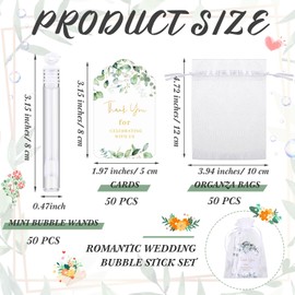 Foilswirl 50 Sets Wedding Party Favors White Mini Bubble Wands Bulk Bubble Toys Easter Prize Goodie Bag Stuffer Baby Shower Favors Party Supplies