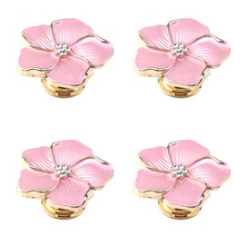 Geesatis 4 Pcs Kitchen Cabinet Knobs Petal Flower Knobs for Door, Closet, Cupboard Home Decoration, Pink