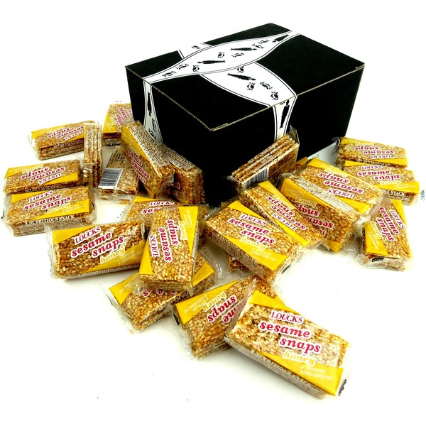 Loucks Sezme Honey Sesame Snaps, 1.34 oz Packets in a BlackTie Box (Pack of 24)