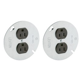 Leviton 5042 15 Amp, 125 Volt, Duplex Receptacle On 4-Inch Cover, Zinc Plated Steel (Pack of 2)