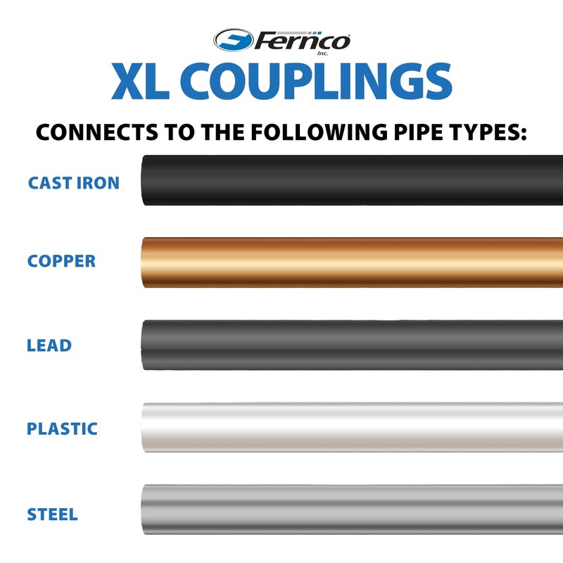 Fernco XL 1056-332 Flexible Pipe Coupling 3” CI/Plastic/Steel to 3”