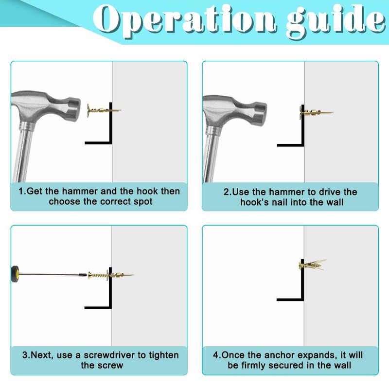 80 Pcs Self-Drilling Anchors, Anchor(0.47X1.57inch) and Screws for Heavy Duty,