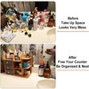 Makeup Organizer Countertop With Brush Holder For Vanity, Large Bamboo