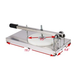 PreAsion 9.5Inch Pizza Dough Press Machine Stainless Steel Household Pizza Press with Plate Portable Commercial Dough Chapati Sheet Pizza Kitchen Dough Maker Tool