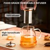 PARACITY Glass Teapot Stovetop 44 OZ, Borosilicate Clear Tea Kettle
