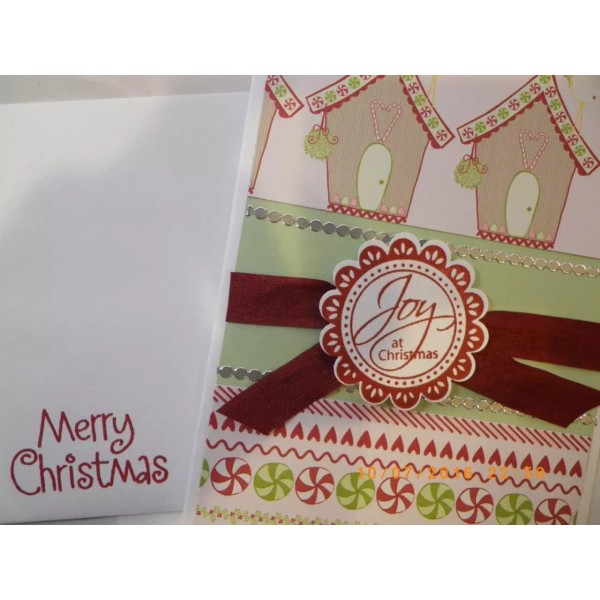 Handmade MERRY CHRISTMAS Card Using Stampin Up! Ginger Bread House