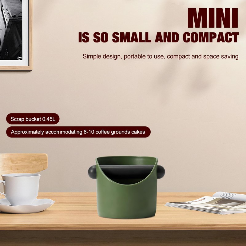 Coffee Knock Box with Removable Metal Knock Bar & Non-Slip