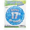 Oaktree UK Oaktree 18" Happy 17th Birthday Blue Holographic, Aluminium