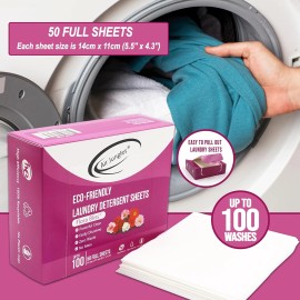 Air Jungles Laundry Detergent Sheets 50 ct, Flora Bliss Scent, 100 Washes, Eco-Friendly