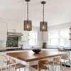 Farmhouse Rustic Pendant Light, 1-Light Round Cage Pendant Lighting Fixture