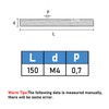 GUEEYUAW Threaded Rod M4 x 150 mm 304 Stainless Steel