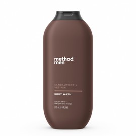 Method Men Body Wash, Sandalwood + Vetiver, Paraben and Phthalate Free, 18 fl oz (Pack of 1)