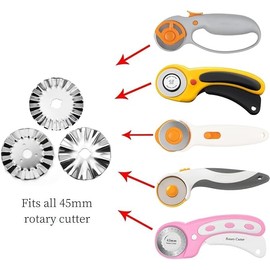6Pcs Pinking Rotary Cutter Blades,Wave Rotary Blade Pinking Blades,Wave Rotary Cutter Blade Rotary Cutter Blade,Pinking Rotary Cutter Blades Wave Rotary Blade,Rotary Blade Pinking Blade Rotary Cutter