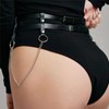 SAKNYUFO Women's Punk Gothic Waist Belt Made of PU Leather