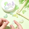 LiQunSweet 20 Pcs Transparent Luminous Leaf Acrylic Beads UV Plating