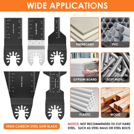 SHASUXTING 8Pcs Oscillating Saw Blades Set Bi-metal Stainless Steel Multitool Blades Kit Quick Release Oscillating Blades Precise Cutting Saw Blades with 3 Gaskets for Wood Plastic Cutting(8pcs)