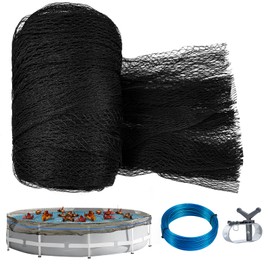 18 Feet Round Leaf Net Pool Cover Mesh Swimming Pool Covers with Rope & Winch Mesh Winter Pool Cover Pool Safety Net Cover for Above Ground Pool Keeps Leaves Out